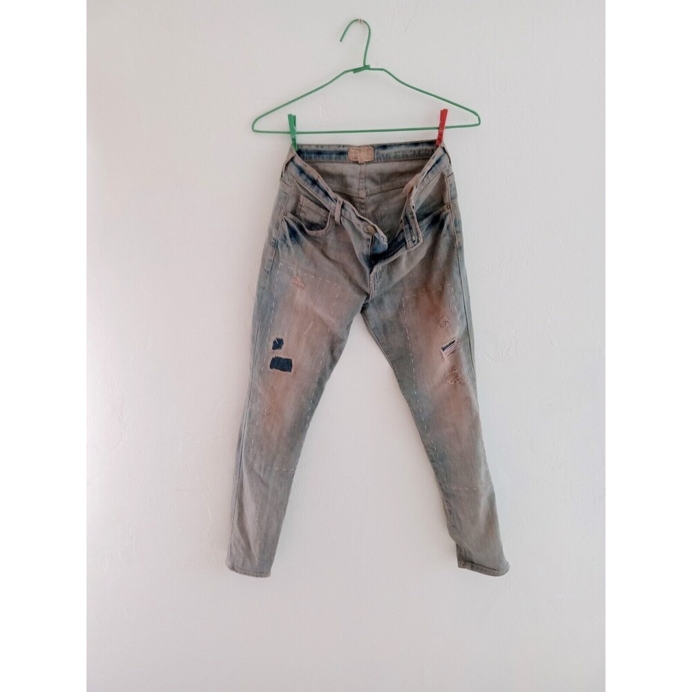 Current Elliott The Slouchy Stiletto Jeans Old Glory Destroyed Size 26 Waist